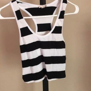 black & white racer back crop tank